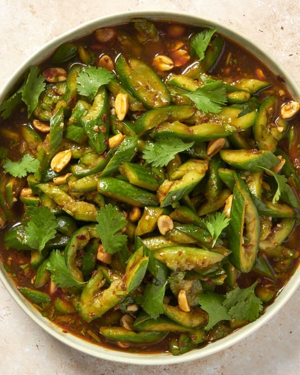 Smashed shito cucumber salad