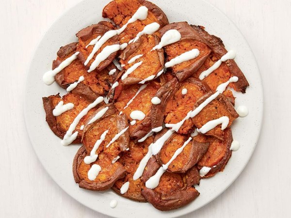 Smashed sweet potatoes 