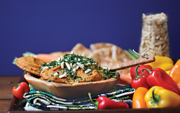 Smoke and spice almond hummus