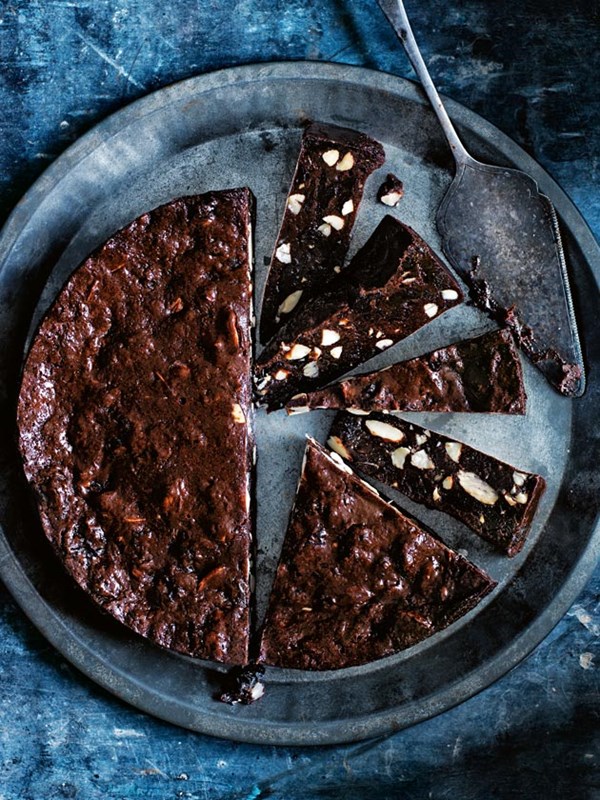 Smoked almond and cherry panforte