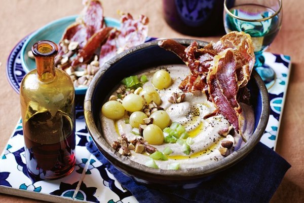 Smoked almond soup