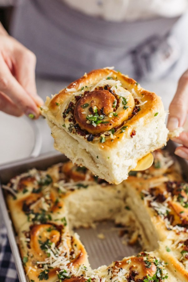 Smoked andouille sausage and cream cheese rolls