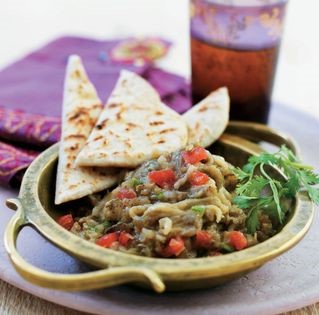 Smoked aubergine with ginger