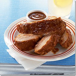 Smoked baby back ribs with cola barbecue sauce