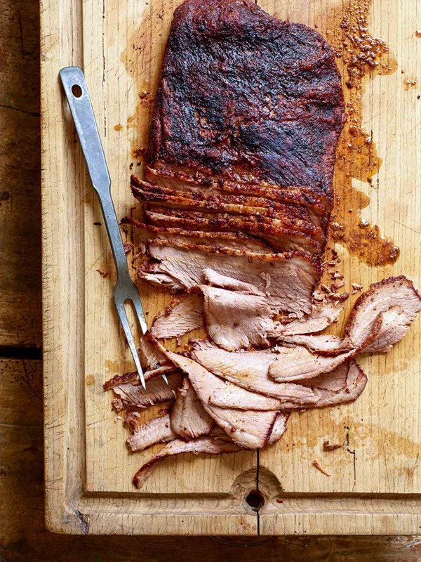 Smoked brisket with coffee (with barbecue rub #67)
