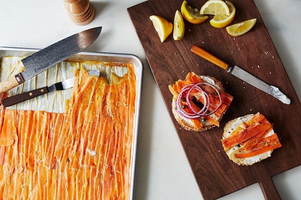 Smoked carrot "lox"