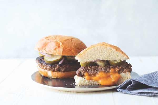 Smoked cheddar juicy lucy burgers