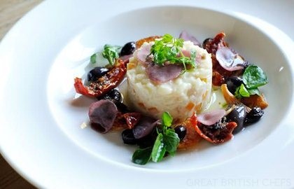 Smoked chicken and butternut squash risotto