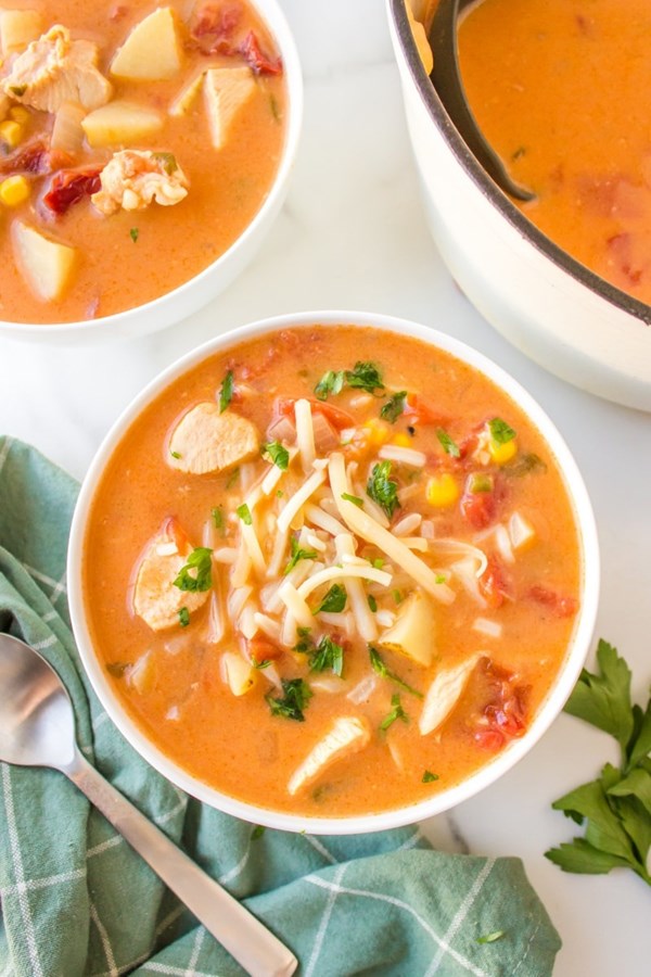Smoked chicken chowder