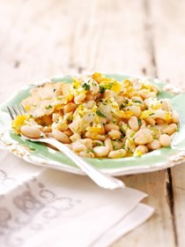 Smoked cod and cannellini beans