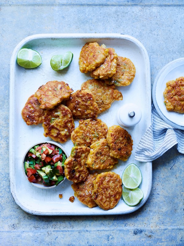 Smoked corn fritters