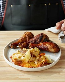 Smoked drumsticks + crispy potatoes