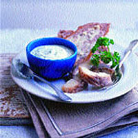 Smoked eel with parsley and horseradish cream
