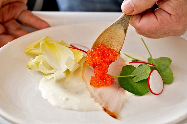 Smoked fish and caviar salad