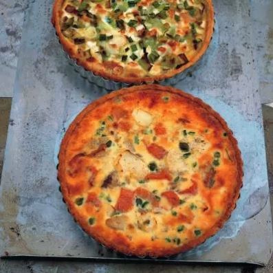 Smoked fish tart with a Parmesan crust