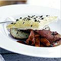 Smoked goose and roast vegetable pot pies