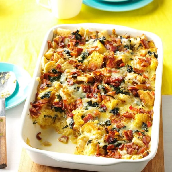 Smoked Gouda & Swiss chard strata