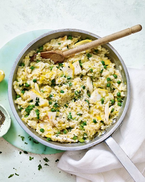 Smoked haddock & pea risotto