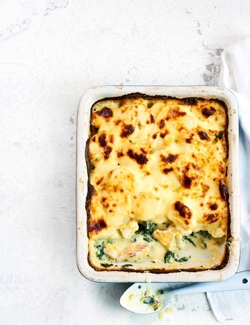 Smoked haddock and cheddar gratin