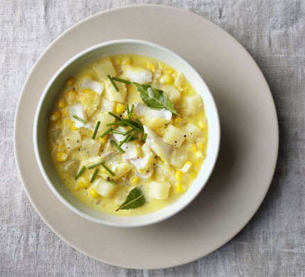 Smoked haddock and corn chowder