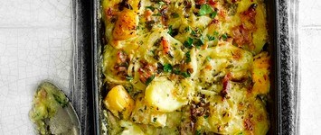 Smoked haddock and ham gratin