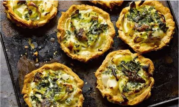 Smoked haddock and oyster quiches
