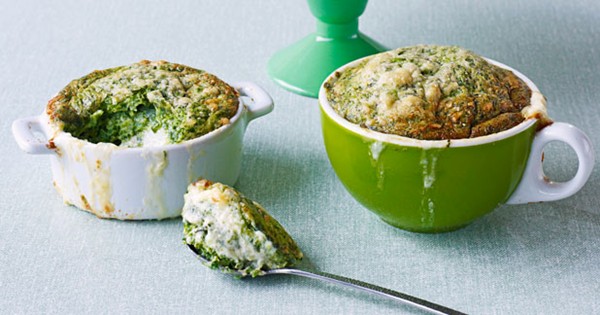 Smoked haddock and spinach soufflés