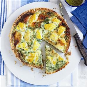 Smoked haddock and watercress tart