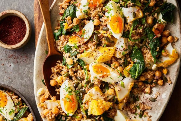 Smoked haddock, chickpea & spinach 'kedgeree'