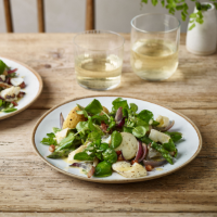 Smoked haddock, Jersey Royal and asparagus salad