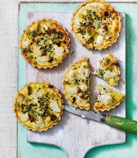Smoked haddock, leek and chive tartlets