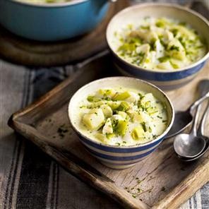Smoked haddock, leek and potato chowder