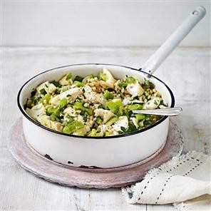 Smoked haddock, leeks and pear barley