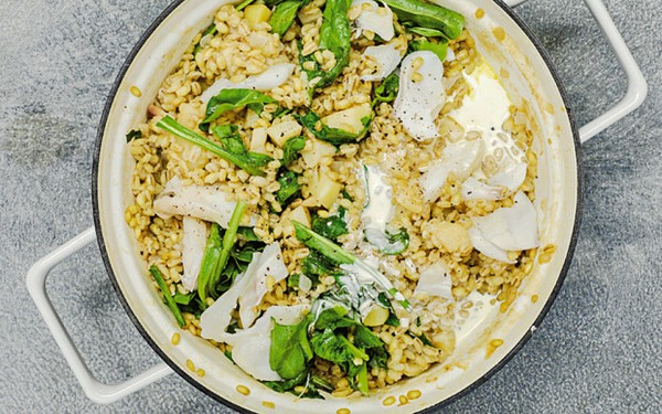 Smoked haddock, parsnip and barley risotto