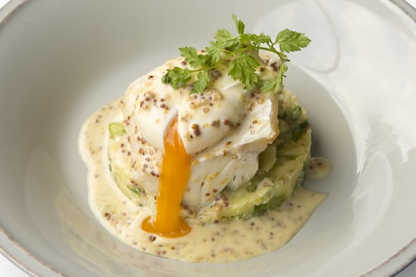 Smoked haddock, poached eggs and crushed potatoes