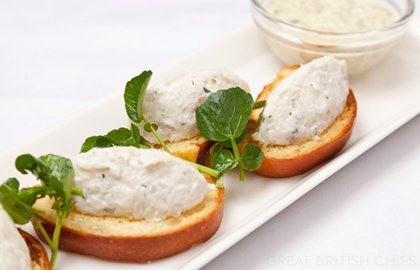 Smoked haddock rillettes with brioche and watercress