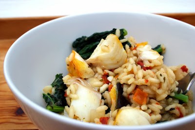Smoked haddock risotto with cavolo nero