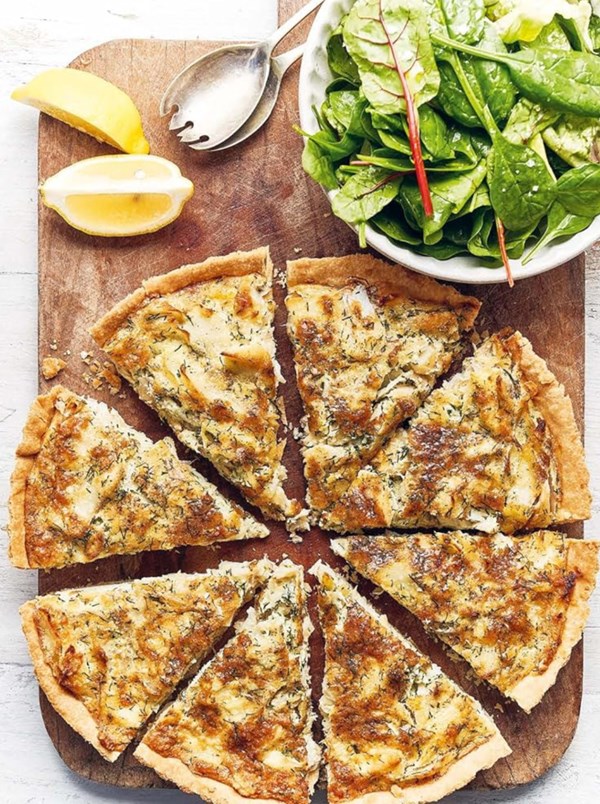 Smoked haddock soufflé tart