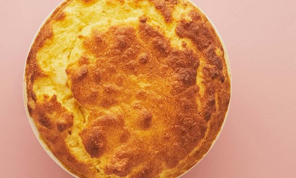 Smoked haddock souffle with sheep's cheese