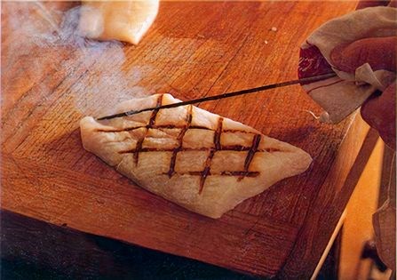 Smoked haddock tart with grilled halibut