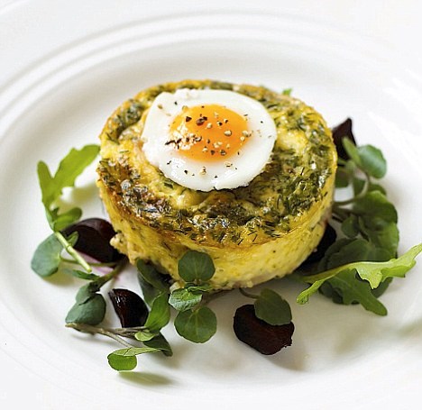 Smoked haddock timbale with poached quail's egg [Christine Hamilton]