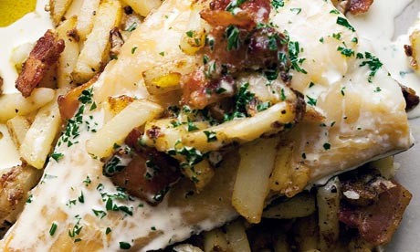 Smoked haddock with potato and bacon