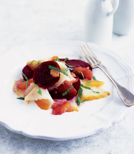 Smoked halibut, beetroot and clementine salad