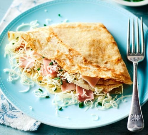 Smoked ham & cheese pancakes