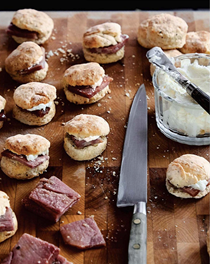 Smoked ham biscuits with cultured butter