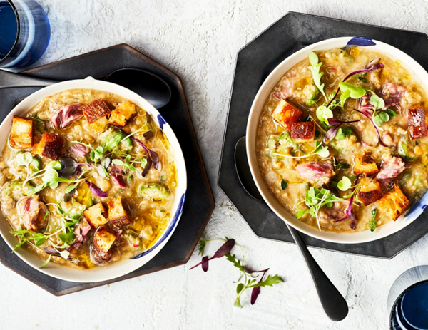Smoked ham hock-and-lentil soup