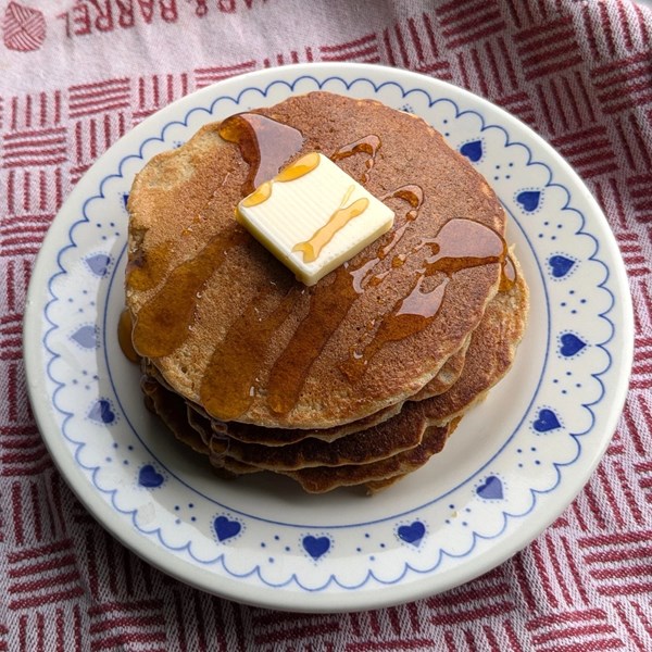 Smoked honey lemon pancakes