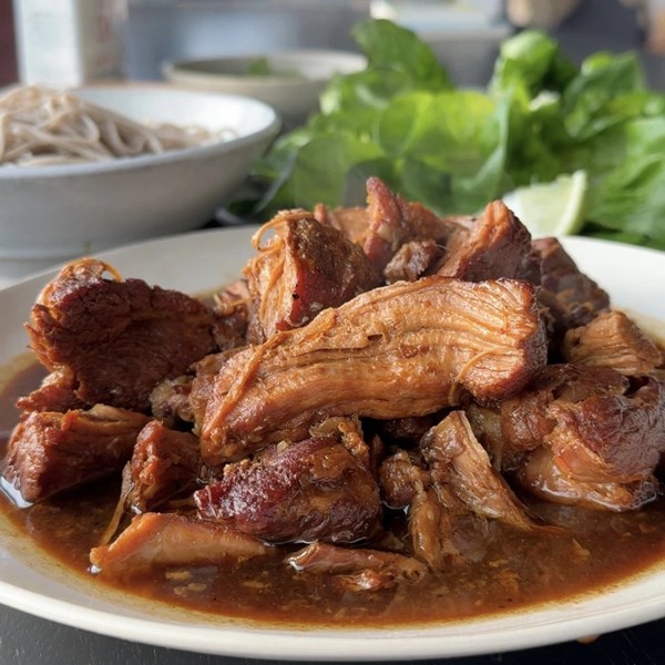 Smoked honey-soy braised pork shoulder