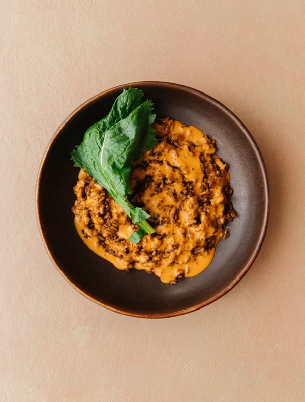 Smoked jollof rice and crab custard