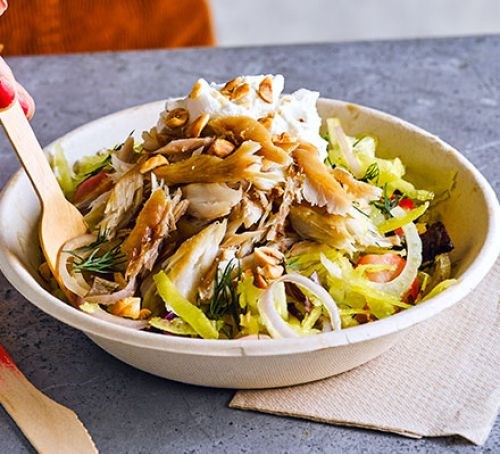 Smoked mackerel & fennel salad bowls